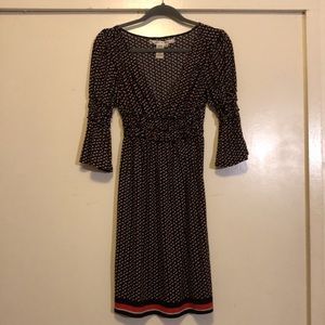 Max Studio Shift Polka Dot 3/4 Bell Sleeve Dress